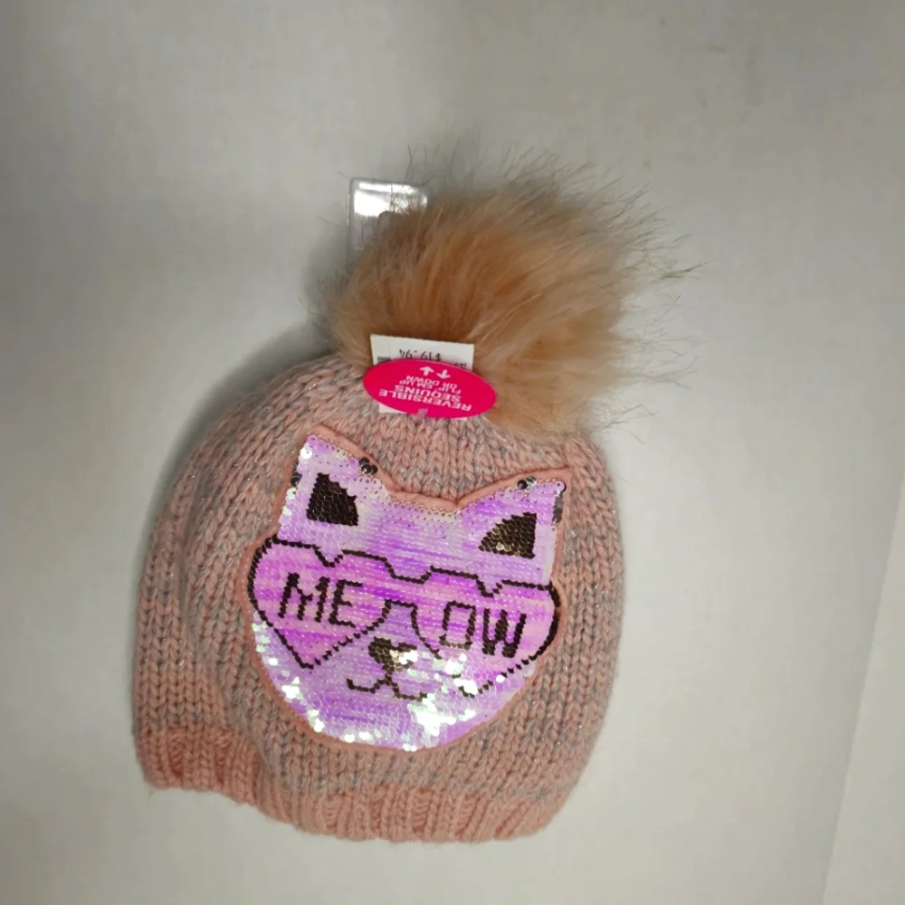 THE CHILDREN'S‎ PLACE GIRLS WINTER CAT HAT REVERSIBLE FLIP SEQUENCE